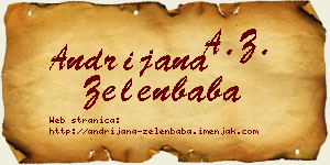 Andrijana Zelenbaba vizit kartica